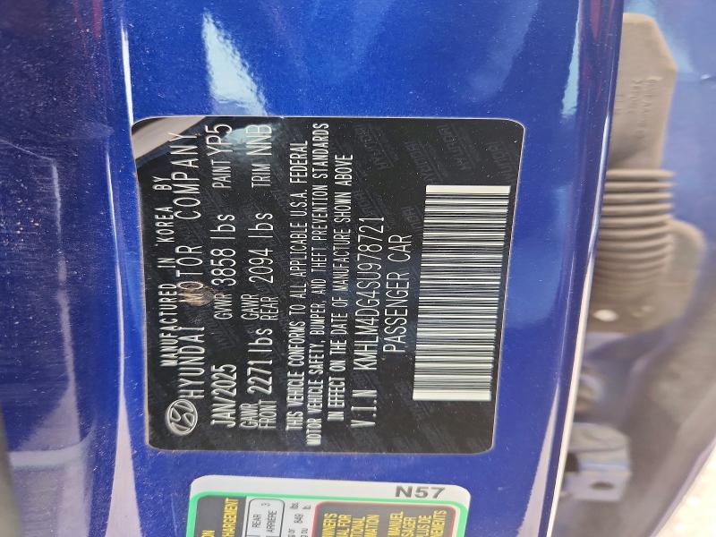 57191436 :رقم المزاد ، KMHLM4DG4SU978721 vin ، 2025 Hyundai Elantra مزاد بيع