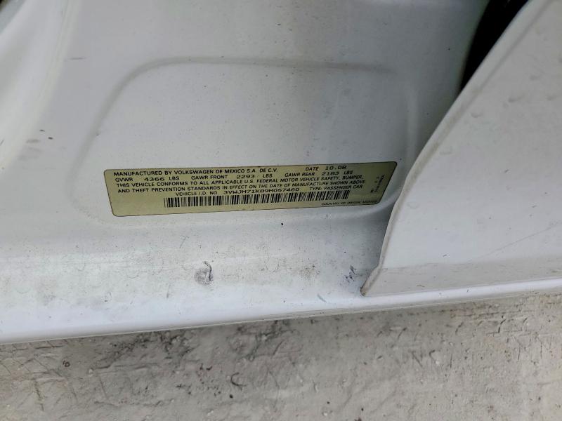 2009 Volkswagen Jetta მანქანა იყიდება აუქციონზე, vin: 3VWJM71K89M057460, აუქციონის ნომერი: 56395886