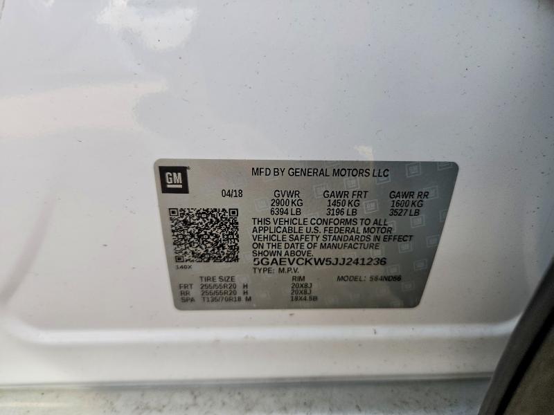Aukcja sprzedaży 2018 Buick Enclave, vin: 5GAEVCKW5JJ241236, numer aukcji: 58100036