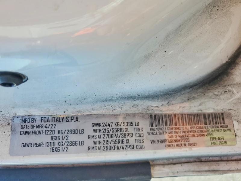 58280956 :رقم المزاد ، ZFBHRFABXN6W71209 vin ، 2022 Ram Promaster City مزاد بيع