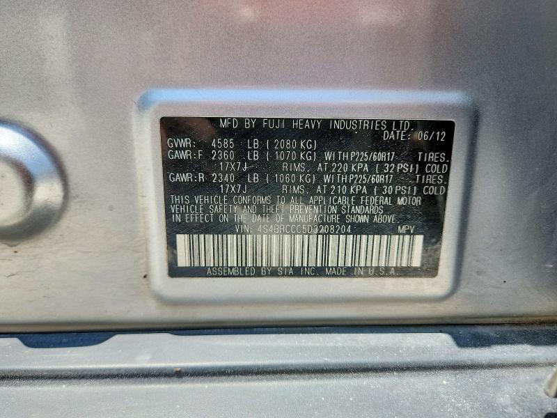 58759866 :رقم المزاد ، 4S4BRCCC5D3208204 vin ، 2013 Subaru Outback مزاد بيع