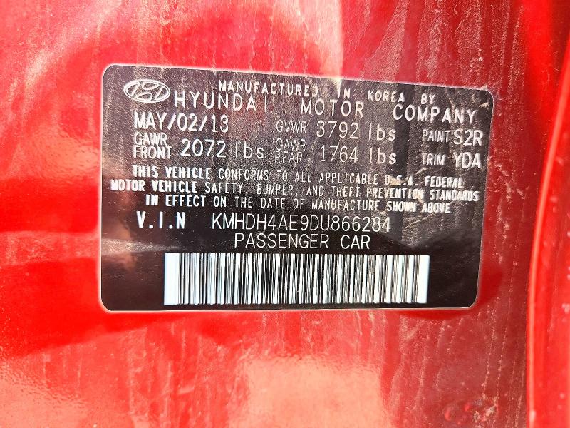 Aukcja sprzedaży 2013 Hyundai Elantra, vin: KMHDH4AE9DU866284, numer aukcji: 55961476