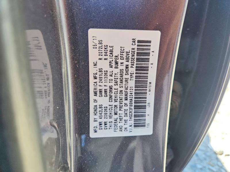Продажа на аукционе авто 2017 Honda Accord, vin: 1HGCR3F86HA034131, номер лота: 55620556