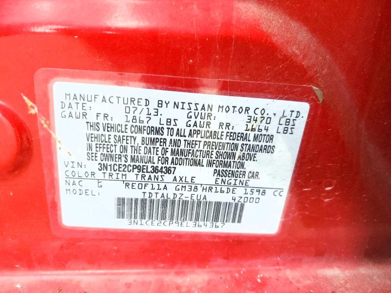 Продажа на аукционе авто 2014 Nissan Versa Note, vin: 3N1CE2CP9EL364367, номер лота: 55957066
