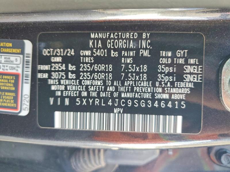 Продажа на аукционе авто 2025 Kia Sorento, vin: 5XYRL4JC9SG346415, номер лота: 56467636