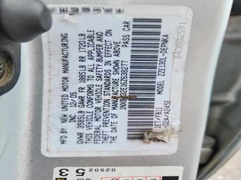 Продаж на аукціоні авто 2006 Toyota Corolla, vin: 1NXBR32E16Z638277, номер лоту: 57271156