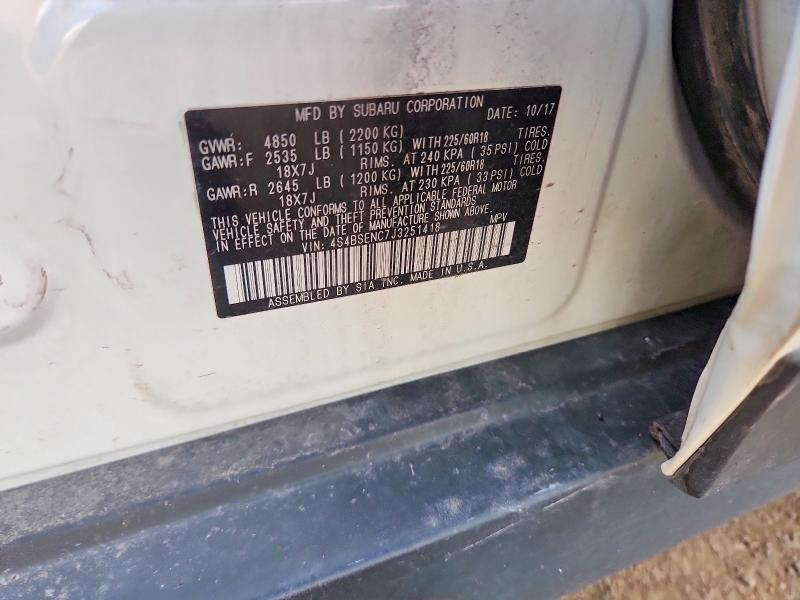 Продаж на аукціоні авто 2018 Subaru Outback, vin: 4S4BSENC7J3251418, номер лоту: 57266346