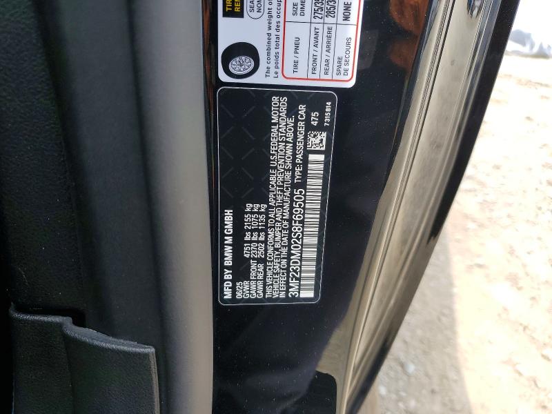 Продаж на аукціоні авто 2025 Bmw M2, vin: 3MF23DM02S8F69505, номер лоту: 58577616