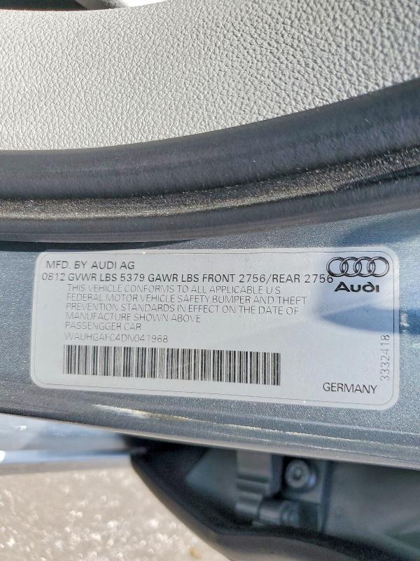 57500706 :رقم المزاد ، WAUHGAFC4DN041968 vin ، 2013 Audi A6 مزاد بيع
