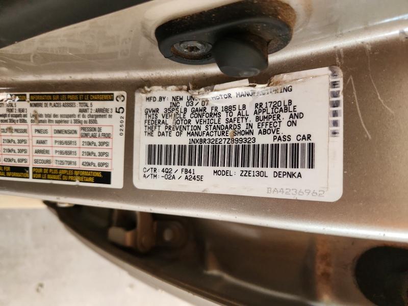 Aukcja sprzedaży 2007 Toyota Corolla, vin: 1NXBR32E27Z899323, numer aukcji: 57034936