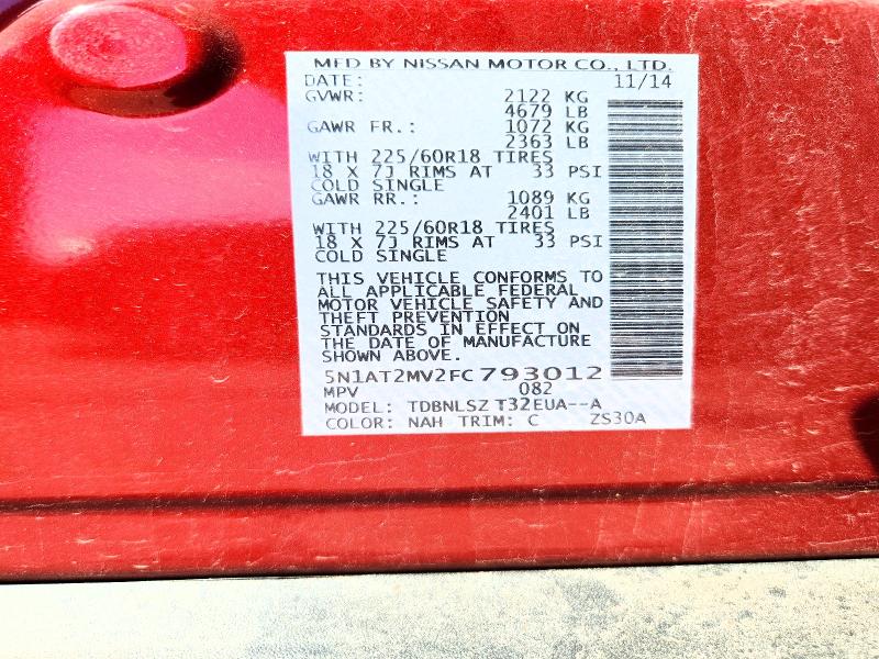 Aukcja sprzedaży 2015 Nissan Rogue, vin: 5N1AT2MV2FC793012, numer aukcji: 56131876