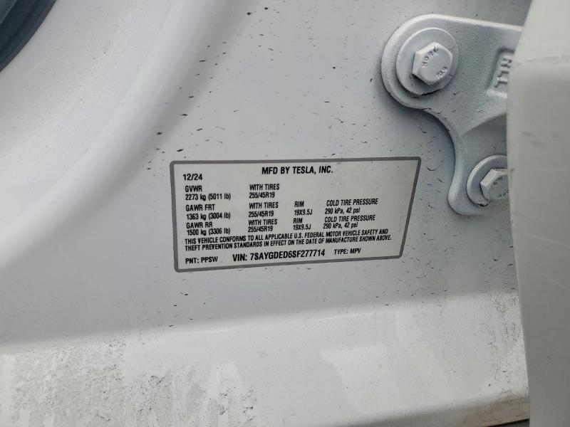 Aukcja sprzedaży 2025 Tesla Model Y, vin: 7SAYGDED6SF277714, numer aukcji: 58313496