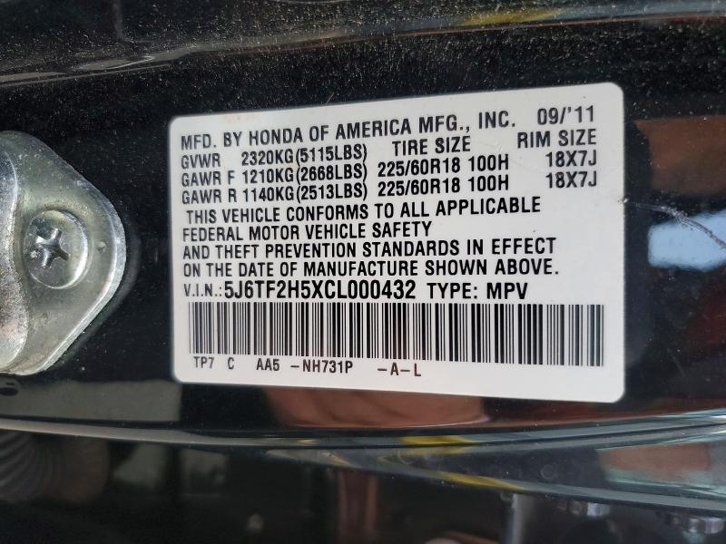 Продажа на аукционе авто 2012 Honda Crosstour, vin: 5J6TF2H5XCL000432, номер лота: 56610706
