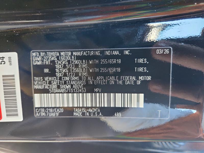 Aukcja sprzedaży 2026 Toyota Grand Highlander, vin: 5TDAAAB57TS133453, numer aukcji: 56638526