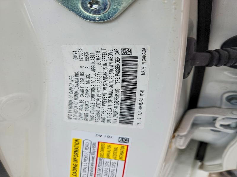 55681126 :رقم المزاد ، 2HGFE4F85SH305302 vin ، 2025 Honda Civic مزاد بيع