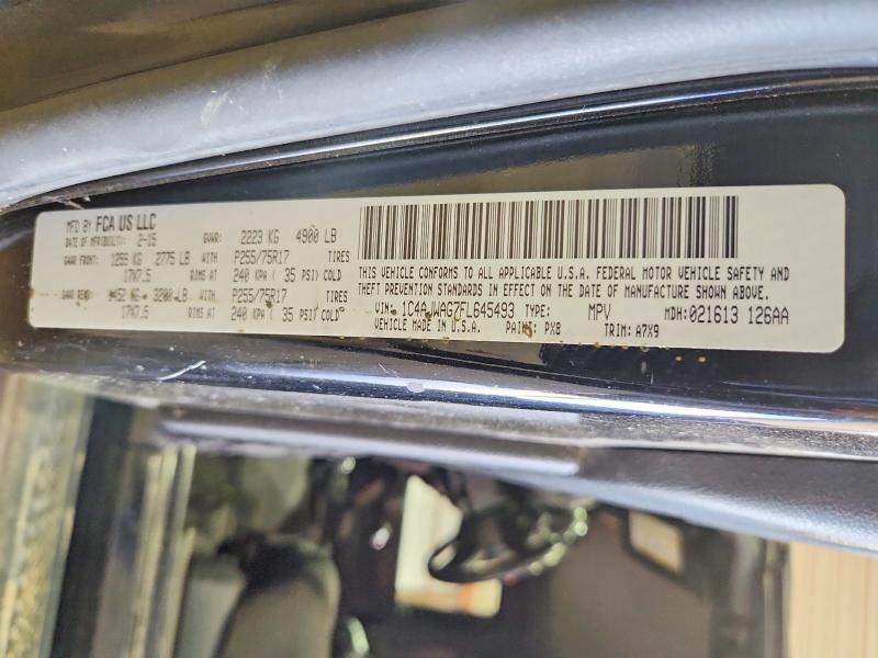 57610086 :رقم المزاد ، 1C4AJWAG7FL645493 vin ، 2015 Jeep Wrangler مزاد بيع