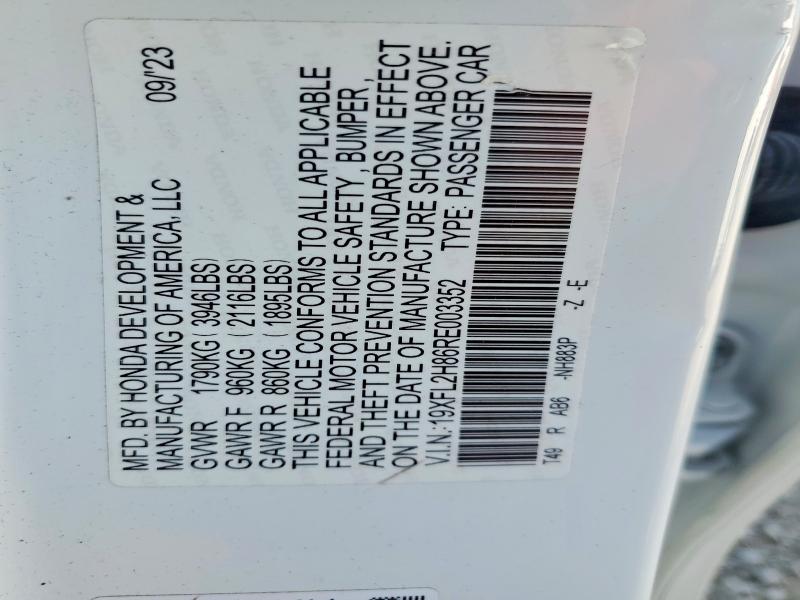 Aukcja sprzedaży 2024 Honda Civic, vin: 19XFL2H86RE003352, numer aukcji: 55650156