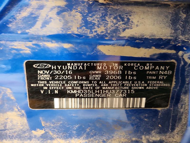 Продаж на аукціоні авто 2017 Hyundai Elantra Gt, vin: KMHD35LH1HU377315, номер лоту: 58086236