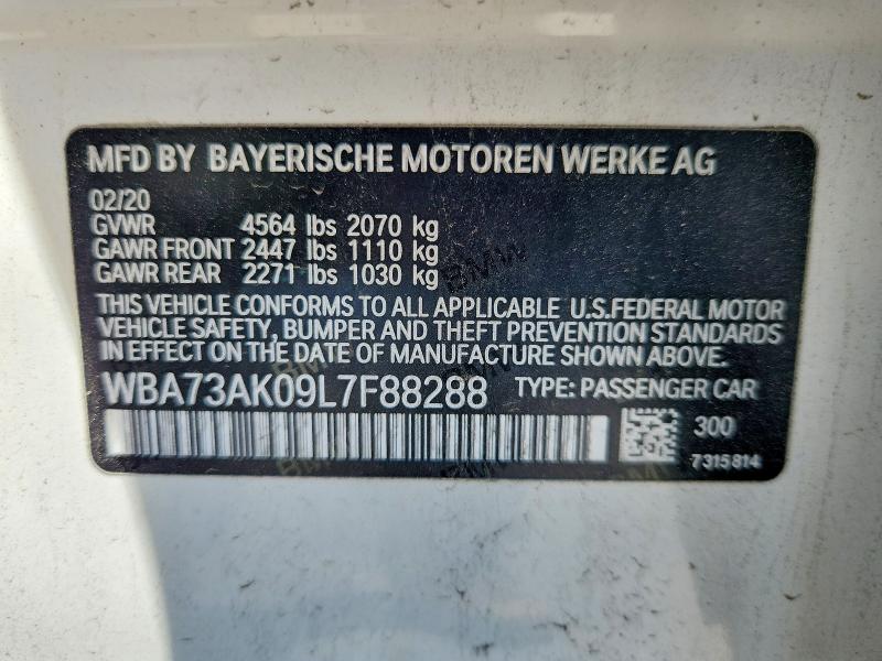 Aukcja sprzedaży 2020 Bmw 228xi, vin: WBA73AK09L7F88288, numer aukcji: 57637946