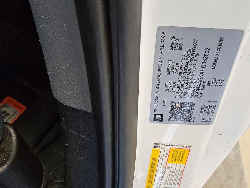 55899596 :رقم المزاد ، 3GCNAAEKXPG353502 vin ، 2023 Chevrolet Silverado مزاد بيع