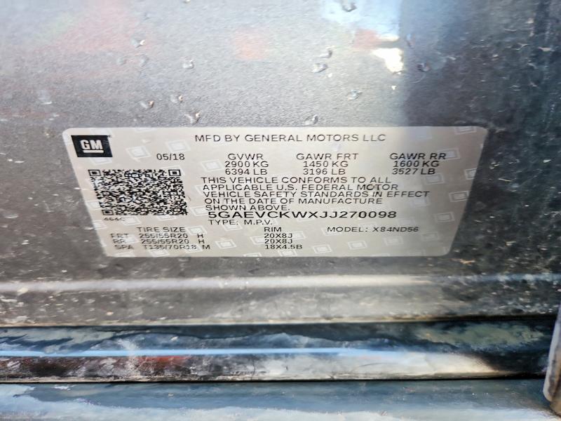 Aukcja sprzedaży 2018 Buick Enclave, vin: 5GAEVCKWXJJ270098, numer aukcji: 56664816