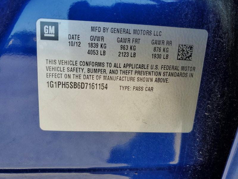 Продажа на аукционе авто 2013 Chevrolet Cruze, vin: 1G1PH5SB6D7161154, номер лота: 55653256