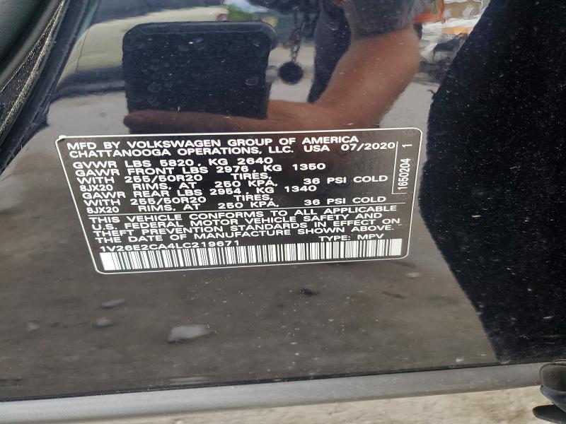 2020 Volkswagen Atlas Cross Sport მანქანა იყიდება აუქციონზე, vin: 1V26E2CA4LC219671, აუქციონის ნომერი: 58618806