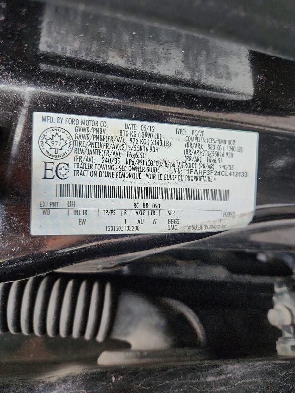 56491106 :رقم المزاد ، 1FAHP3F24CL412133 vin ، 2012 Ford Focus مزاد بيع