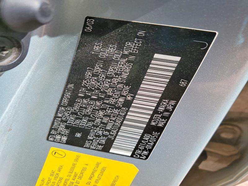 Aukcja sprzedaży 2004 Lexus Rx, vin: JTJGA31U840014018, numer aukcji: 56294916