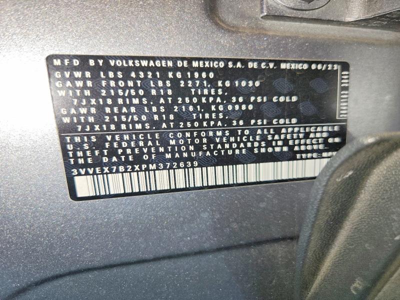 59009836 :رقم المزاد ، 3VVEX7B2XPM372639 vin ، 2023 Volkswagen Taos مزاد بيع
