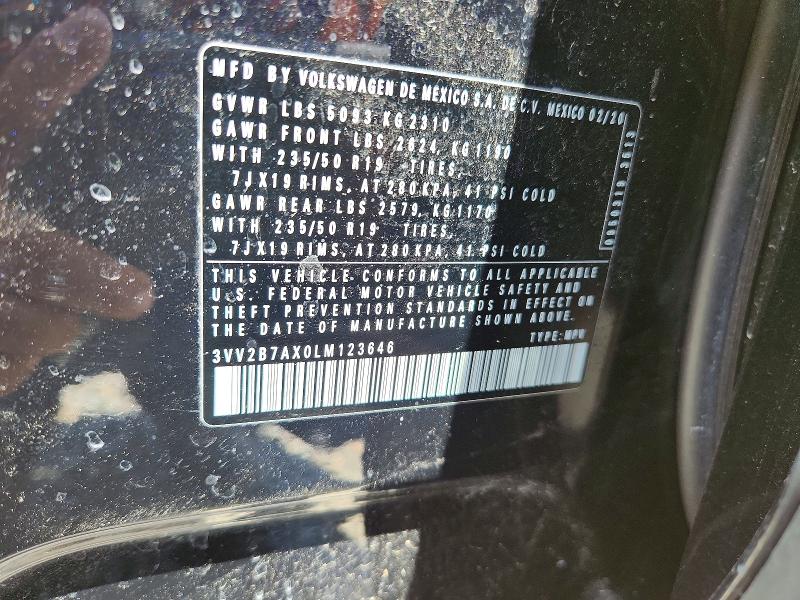 Продажа на аукционе авто 2020 Volkswagen Tiguan, vin: 3VV2B7AX0LM123646, номер лота: 57363136