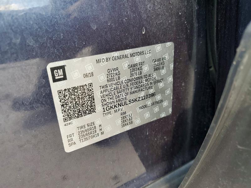 Aukcja sprzedaży 2019 Gmc Acadia, vin: 1GKKNULS5KZ110396, numer aukcji: 59111686