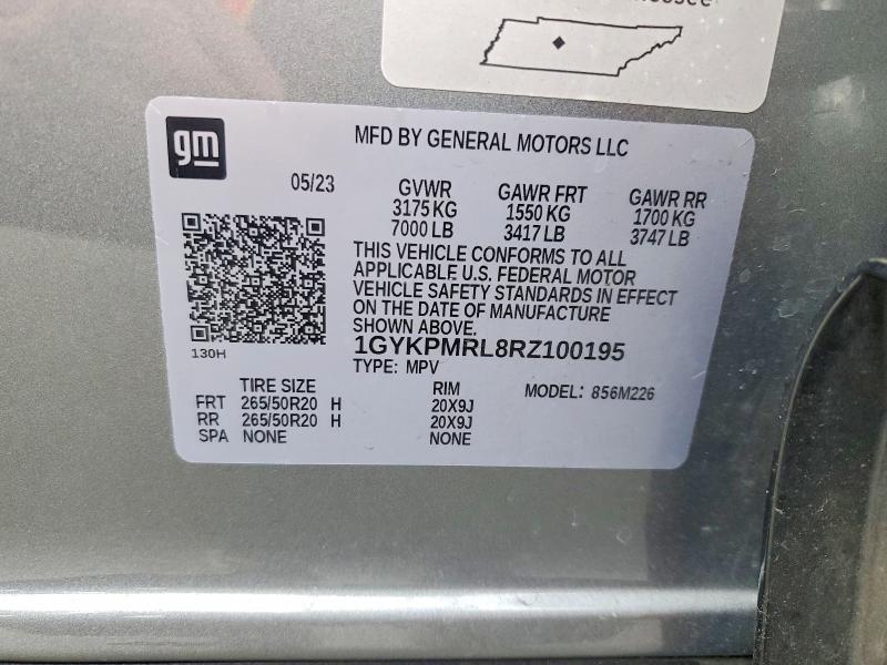 Продаж на аукціоні авто 2024 Cadillac Lyriq, vin: 1GYKPMRL8RZ100195, номер лоту: 56368706