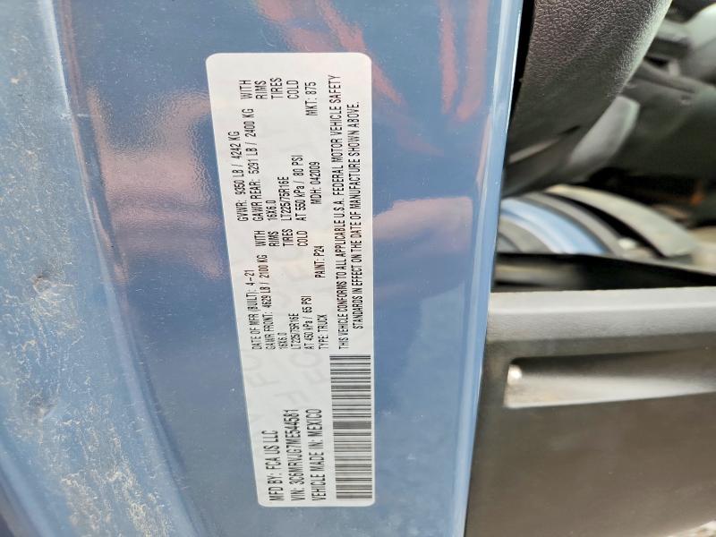 Aukcja sprzedaży 2021 Ram Promaster 3500, vin: 3C6MRVJG7ME544581, numer aukcji: 58766876