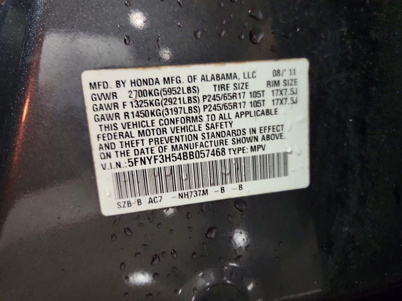 Продажа на аукционе авто 2011 Honda Pilot, vin: 5FNYF3H54BB057468, номер лота: 59361576