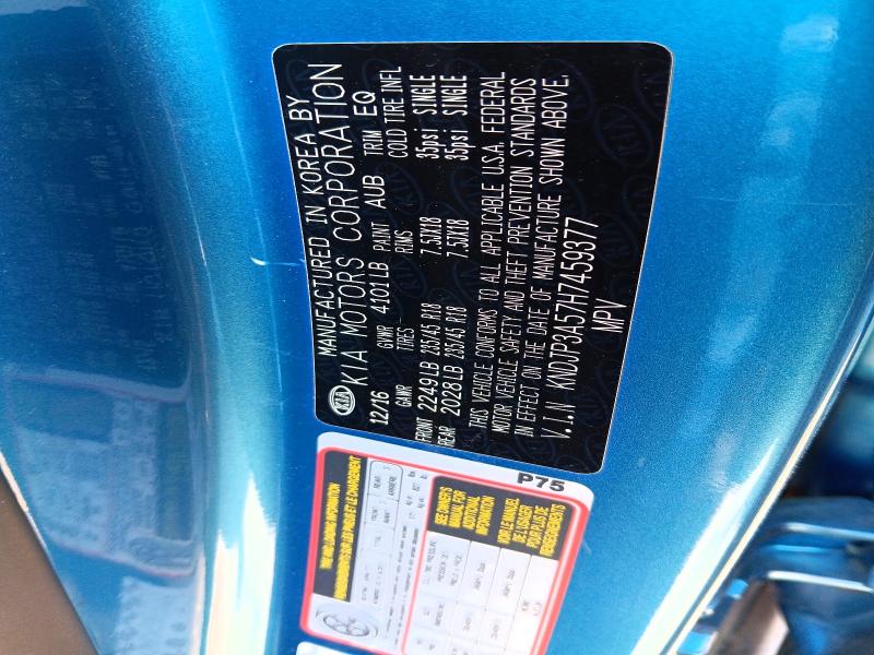 Aukcja sprzedaży 2017 Kia Soul, vin: KNDJP3A57H7459377, numer aukcji: 58321536