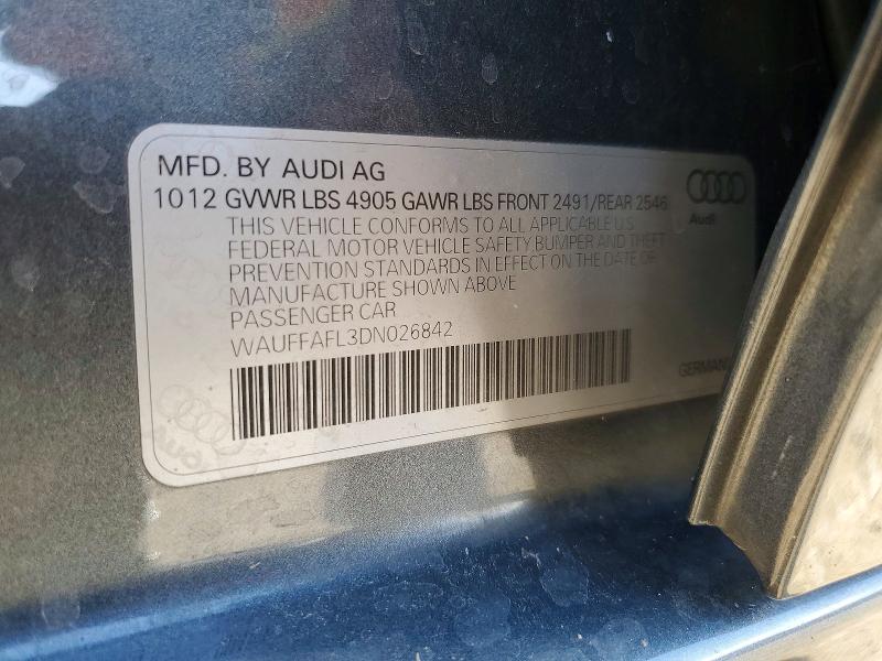 Auction sale of the 2013 Audi A4, vin: WAUFFAFL3DN026842, lot number: 57860936
