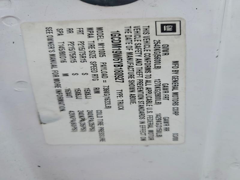 Aukcja sprzedaży 2000 Chevrolet Astro, vin: 1GCDM19W6YB180927, numer aukcji: 56701936