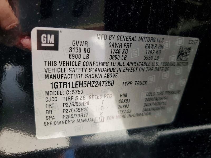 Продаж на аукціоні авто 2017 Gmc Sierra, vin: 1GTR1LEH5HZ247350, номер лоту: 58426436