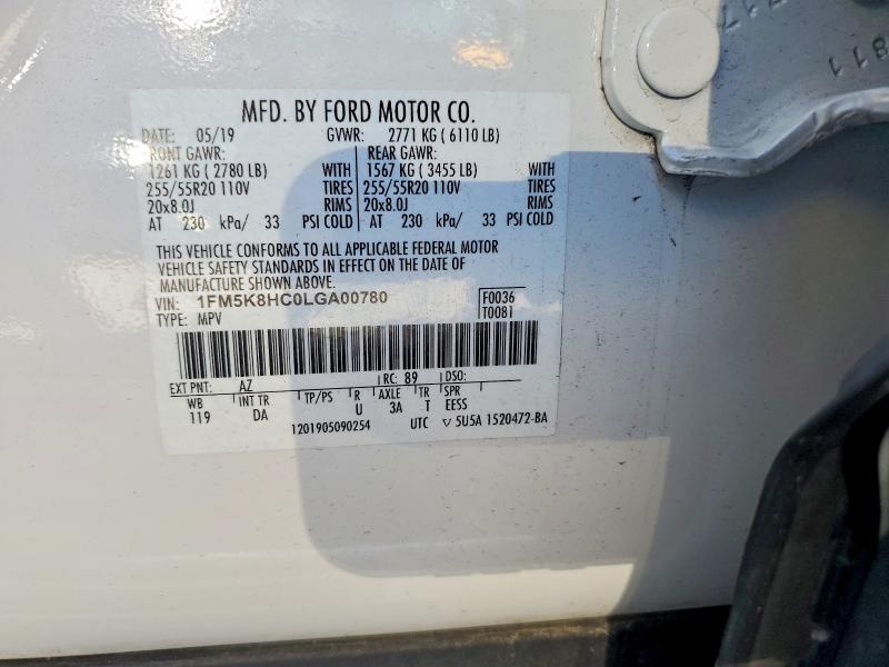 Aukcja sprzedaży 2020 Ford Explorer, vin: 1FM5K8HC0LGA00780, numer aukcji: 57632246