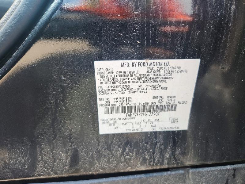59137666 :رقم المزاد ، 1FAHP2E82FG177907 vin ، 2015 Ford Taurus مزاد بيع
