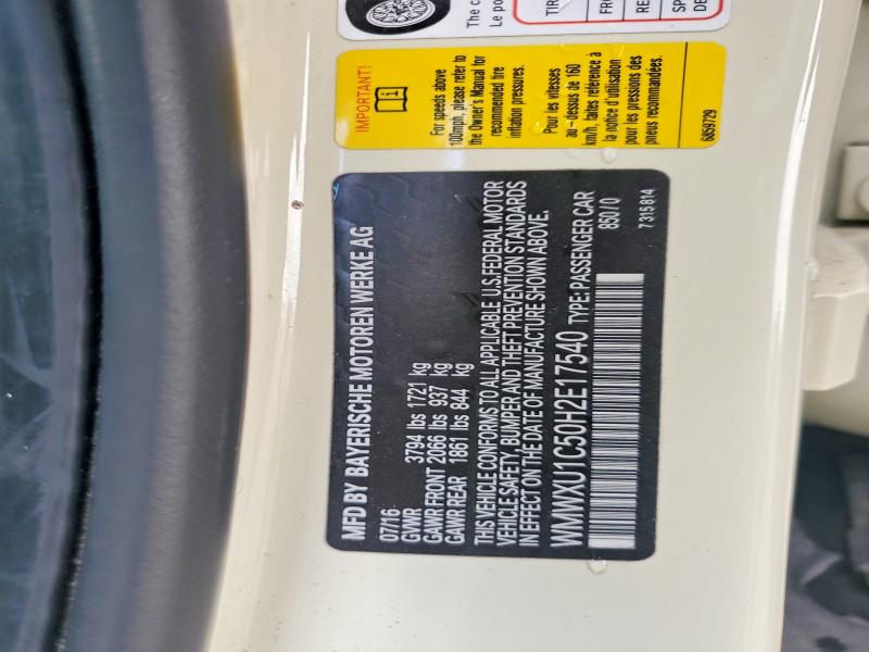 Продажа на аукционе авто 2017 Mini Cooper, vin: WMWXU1C50H2E17540, номер лота: 57146756