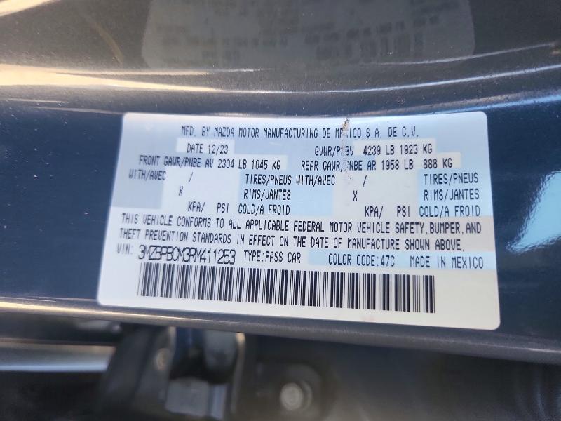 55642566 :رقم المزاد ، 3MZBPBCM3RM411253 vin ، 2024 Mazda 3 مزاد بيع
