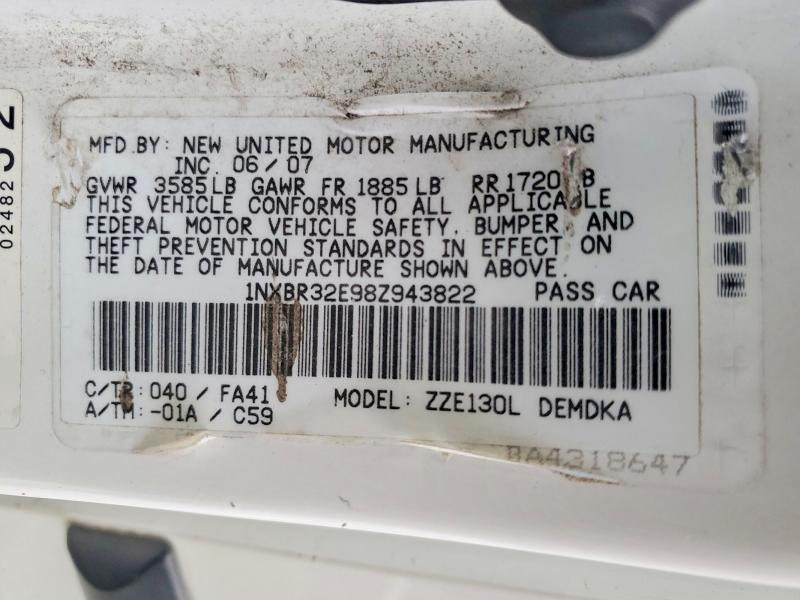 56327846 :رقم المزاد ، 1NXBR32E98Z943822 vin ، 2008 Toyota Corolla مزاد بيع