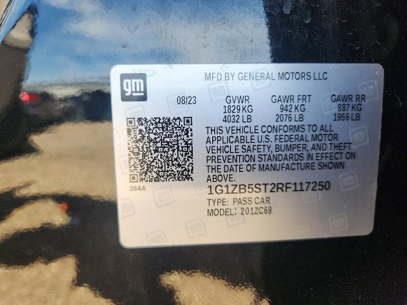 2024 Chevrolet Malibu მანქანა იყიდება აუქციონზე, vin: 1G1ZB5ST2RF117250, აუქციონის ნომერი: 55652366