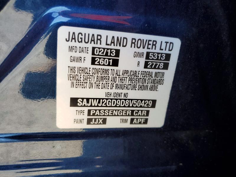 57519866 :رقم المزاد ، SAJWJ2GD9D8V50429 vin ، 2013 Jaguar Xjl مزاد بيع