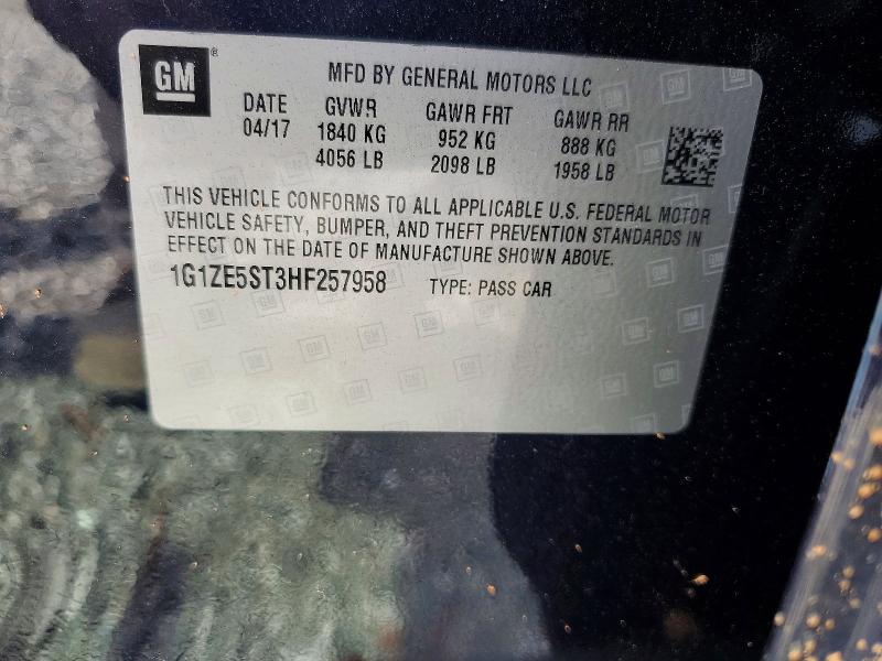 Aukcja sprzedaży 2017 Chevrolet Malibu, vin: 1G1ZE5ST3HF257958, numer aukcji: 58438836