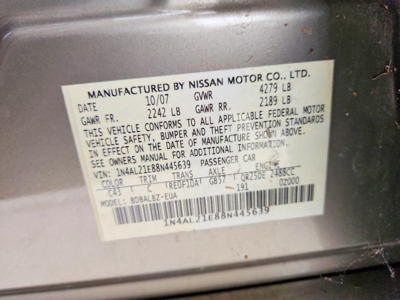 Продажа на аукционе авто 2008 Nissan Altima, vin: 1N4AL21E88N445639, номер лота: 56323266