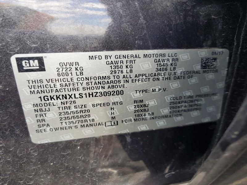 56285826 :رقم المزاد ، 1GKKNXLS1HZ309200 vin ، 2017 Gmc Acadia مزاد بيع