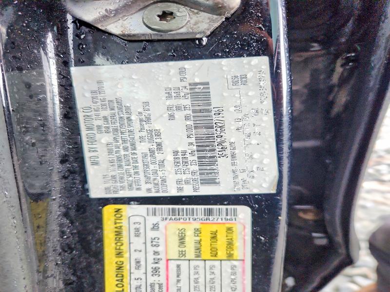 57935836 :رقم المزاد ، 3FA6P0T95GR271961 vin ، 2016 Ford Fusion مزاد بيع